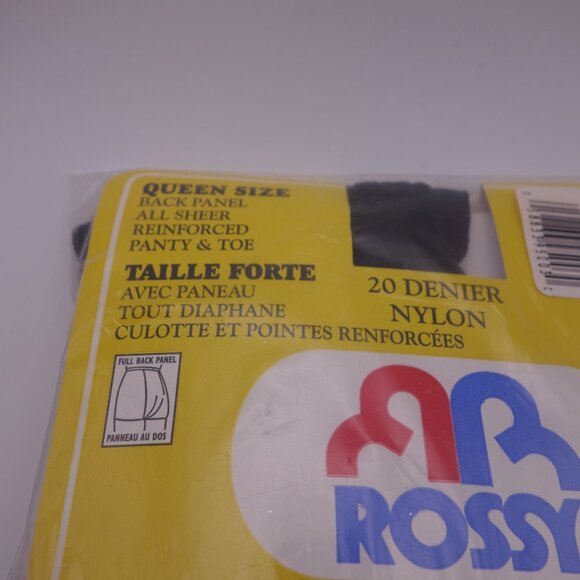 Vintage Rossy Queen Size Nylon 2XL Style 950 Pantyose Black and Taupe - Picture 13 of 16